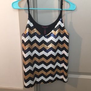Chevron Sequin Tank